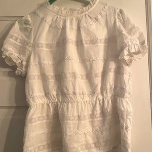 Jcrew white peplum top.